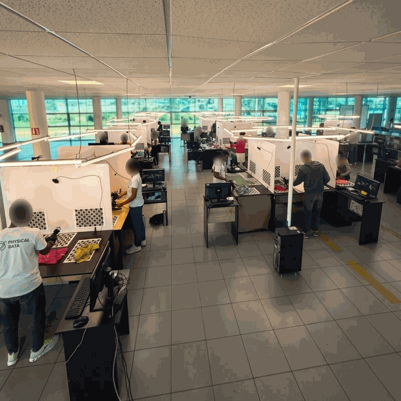 Rows of recording stations seen from above